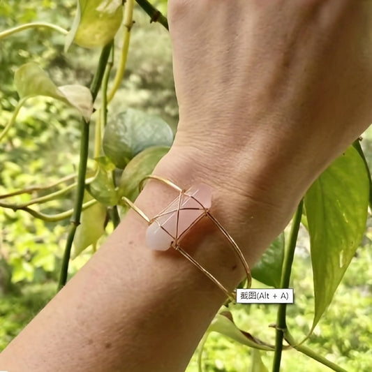 1pc/Women Chakra Natural Stone Hexagonal Wire Bracelet, Holiday party jewelry gifts