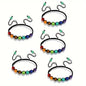 Set of 5 Or 10 Handcrafted Bracelets Featuring 7 Chakra Beads Made from Natural Stones, Designed with Braided Rope for Yoga Enthusiasts. These Adjustable Bangles Make for a Perfect Gift.